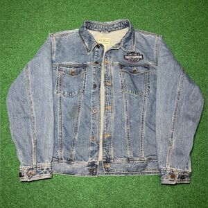 Vintage 90s Harley Davidson L.L. Bean XL Mens Biker Button Up Denim Jacket